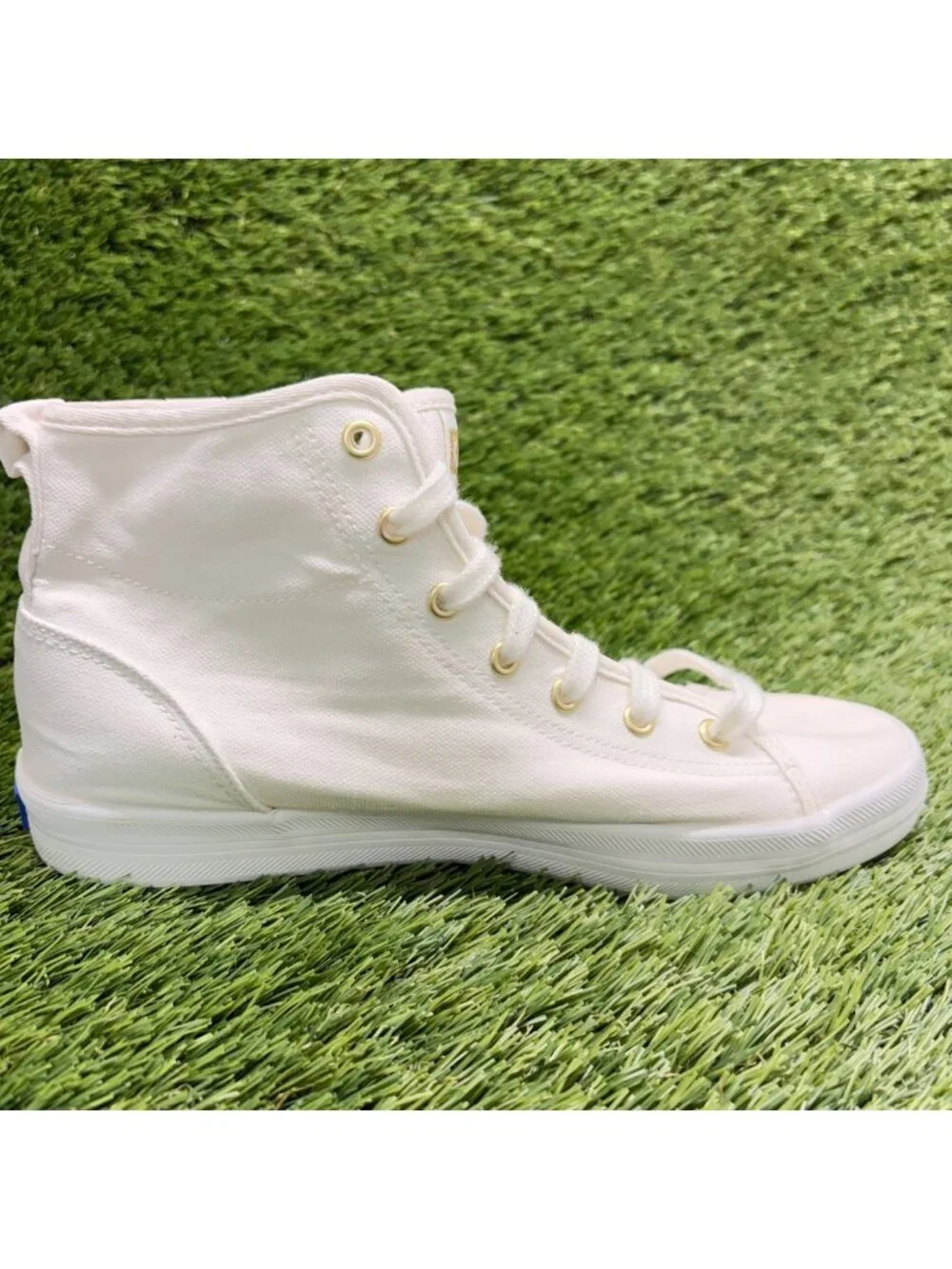 Keds Kickstart Hi Canvas Womens Size 7.5 White Athletic Lifestyle Shoes Sneakers